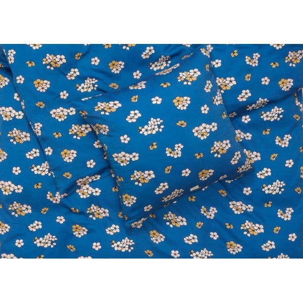 Modré prodloužené povlečení na dvoulůžko z bavlněného saténu 200x220 cm Grand Pleasantly – JUNA-image-1