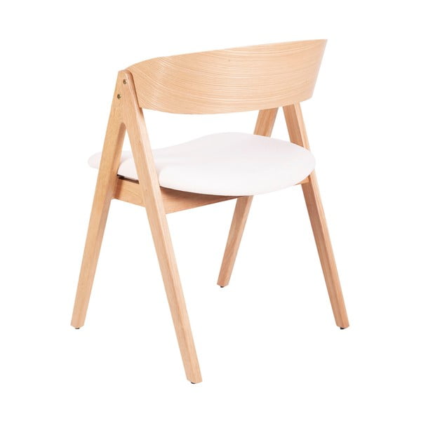 Sada 2 jídelních židlí z kaučukovníkového dřeva s bílým podsedákem sømcasa Rina-image-1