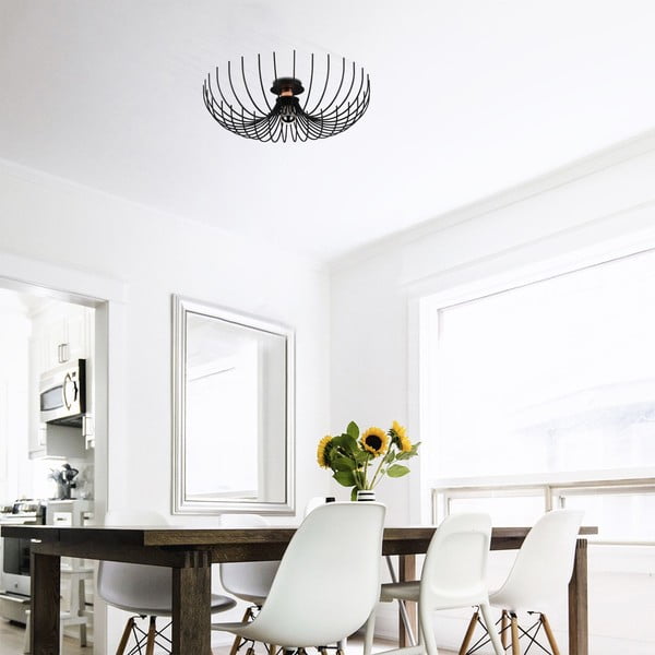 Černé stropní svítidlo s kovovým stínidlem ø 56 cm Aspendos – Opviq lights-image-3