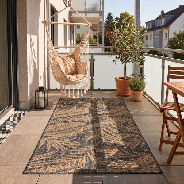 Černý/hnědý vnitřní a venkovní koberec 60x100 cm Mira 1451 – Ayyildiz Carpets-image-1