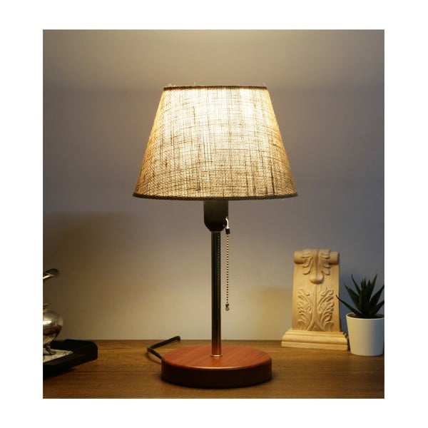 Béžová stolní lampa s textilním stínidlem (výška 14 cm) Mardin – Opviq lights-image-1