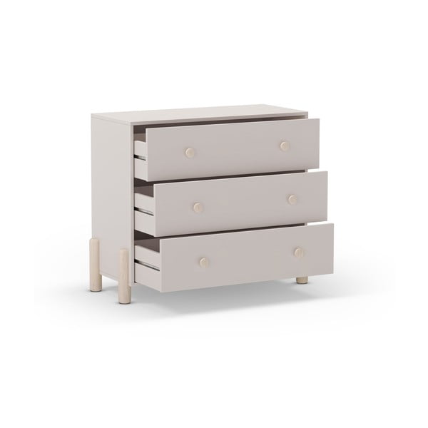 Krémová nízká dětská komoda z borovicového dřeva 90x80 cm Enola – Marckeric-image-4