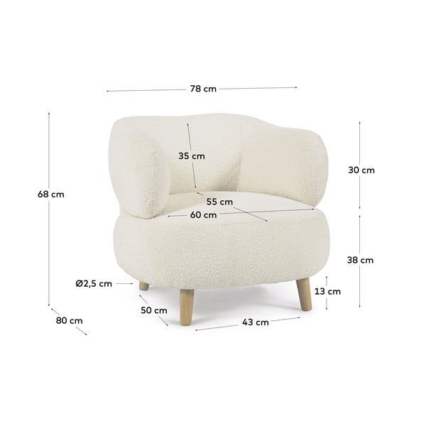 Bílé křeslo Luisa - Kave Home-image-4