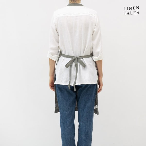 Lněná zástěra Khaki – Linen Tales-image-1