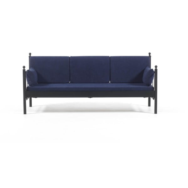 Tmavě modrá třímístná venkovní sedačka Lalas DK, 76 x 209 cm