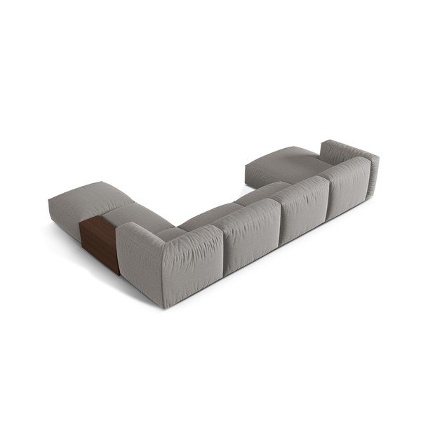 Světle šedá modulární rohová pohovka (pravý roh/do "U") Martina – Micadoni Home-image-2