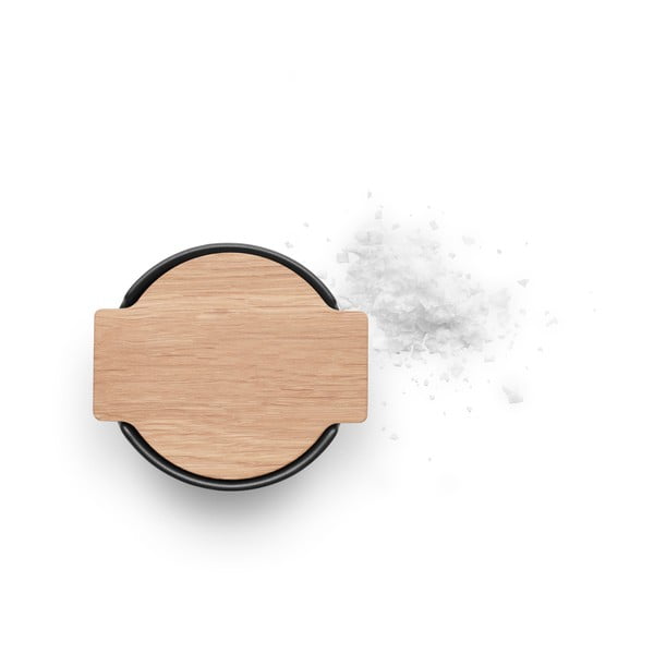 Černá kameninová dóza na sůl s dřevěným víkem Eva Solo Nordic-image-4