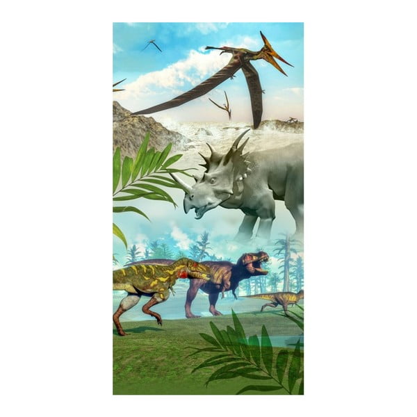 Plážová osuška s potiskem Good Morning Dinoworld, 150 x 75 cm