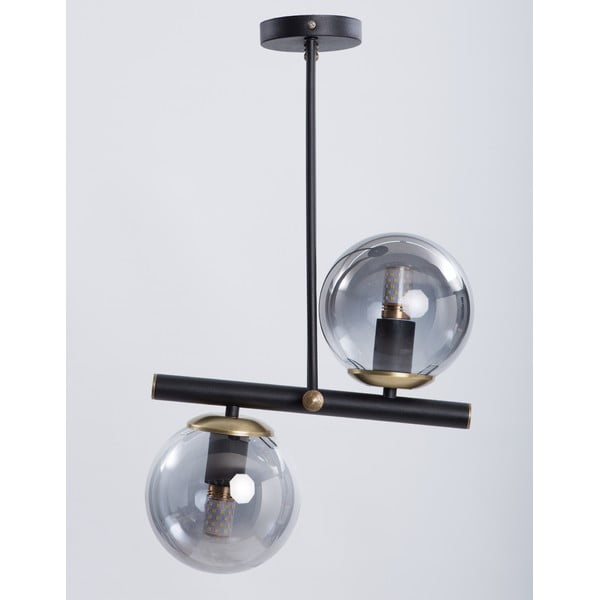 Černé stropní svítidlo se skleněným stínidlem ø 15 cm Libra – Squid Lighting