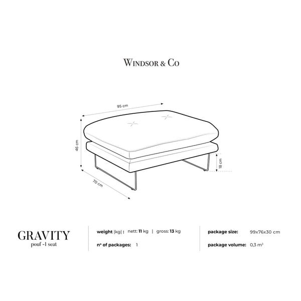 Tmavě modrý puf se sametovým potahem Windsor & Co Sofas Gravity-image-4