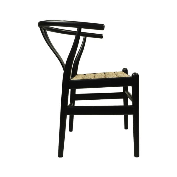 Černá jídelní židle z mahagonového dřeva Wishbone - HSM collection-image-4