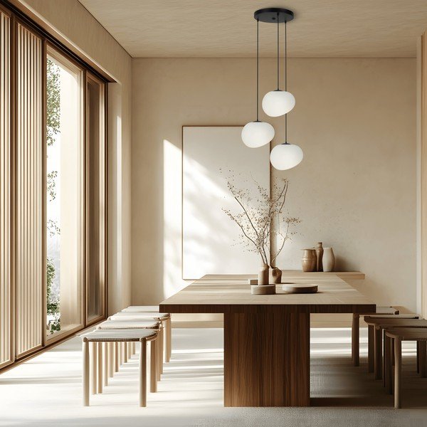 Černo-bílé závěsné svítidlo ø 42 cm Stones – Candellux Lighting-image-1