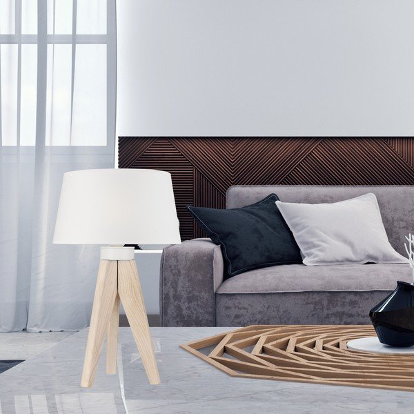 Bílá stolní lampa - LAMKUR-image-3