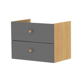 Tmavě šedá komponenta se zásuvkami 43x33 cm Z Cube - Tenzo