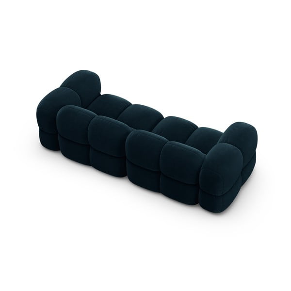 Tmavě modrá sametová pohovka 250 cm Loretto – Cosmopolitan Design-image-4