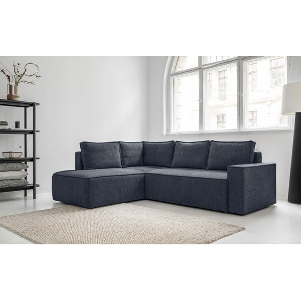 Tmavě modrá rozkládací rohová pohovka (levý roh) Brave Dave – Miuform-image-2