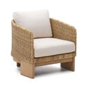 Béžové/v přírodní barvě dřevěné/z umělého ratanu zahradní křeslo Xoriguer – Kave Home