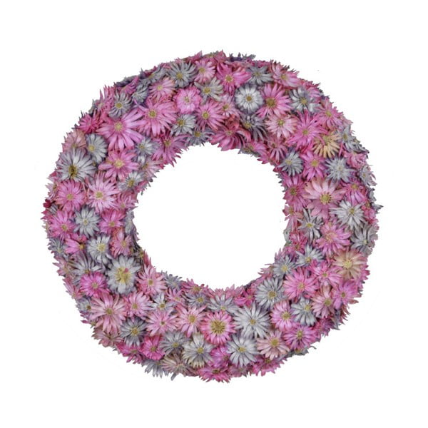 Růžový věnec ze sušených květin Ego Dekor, ⌀ 18,5 cm