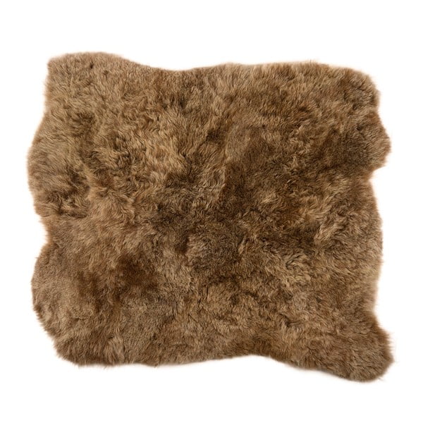 Hnědý kožešinový koberec s krátkým chlupem Arctic Fur Busta, 90 x 80 cm