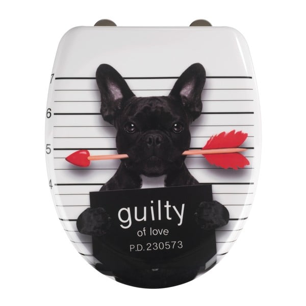 Záchodové prkénko s automatickým zavíráním 37,5 x 41,5 cm Guilty Dog – Wenko