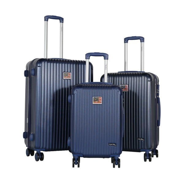 Sada 3 tmavě modrých cestovních kufrů LULU CASTAGNETTE Darwin