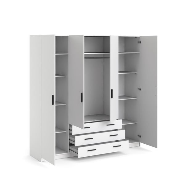 Bílá šatní skříň 196x200 cm Sprint – Tvilum-image-4