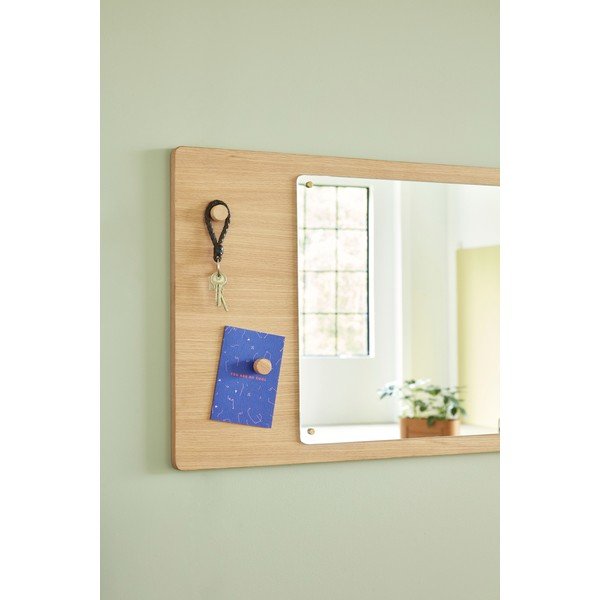 Nástěnné zrcadlo s dřevěným rámem 80x50 cm Split – Hübsch-image-1