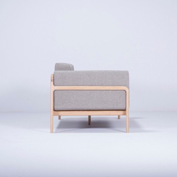 Šedá pohovka s konstrukcí z masivního dubového dřeva Gazzda Fawn, 180 cm-image-3