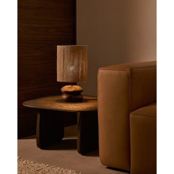 Stolní lampa v tmavě přírodní barvě z masivu akácie (výška 43 cm) Kor – Kave Home-image-1