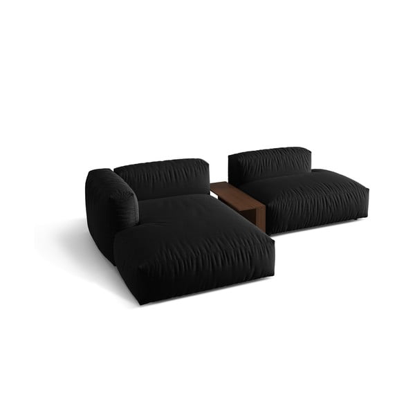 Černá modulární rohová pohovka (levý roh) Martina – Micadoni Home-image-3