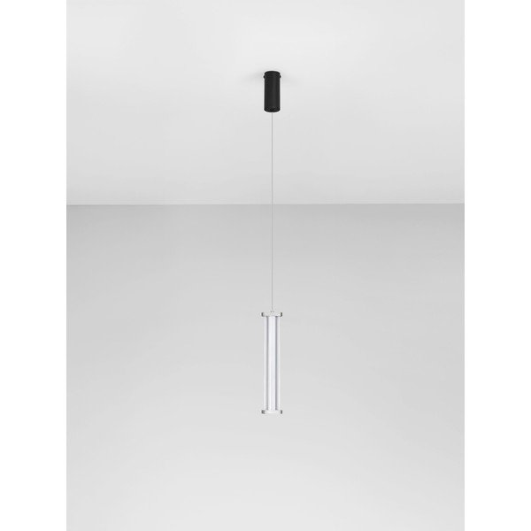 Matně černé/v matně stříbrné barvě kovové LED stmívatelné závěsné svítidlo se stínidlem z akrylového skla ø 6 cm Pheme – Nova Luce-image-3
