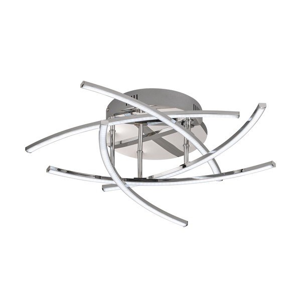 Kovové LED stropní svítidlo na dálkové ovládání ve stříbrné barvě Cross – Fischer & Honsel