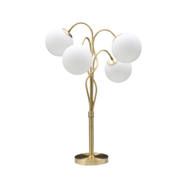 Bílá/ve zlaté barvě stolní lampa se skleněným stínidlem (výška 74 cm) Glamy – Mauro Ferretti