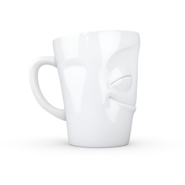 Bílý spokojený porcelánový hrnek s ouškem 58products, objem 350 ml-image-4