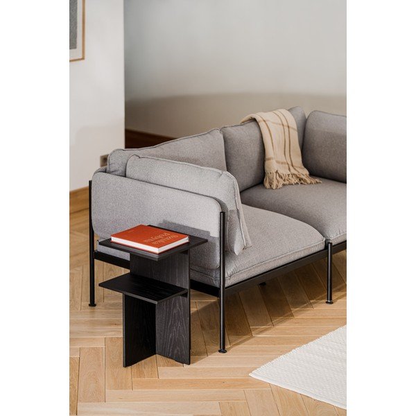 Černý noční stolek v dekoru dubu s poličkami Atik – noo.ma-image-1