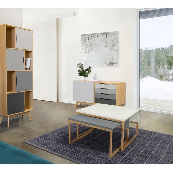 Šedý konferenční stolek Woodman Cubis-image-1