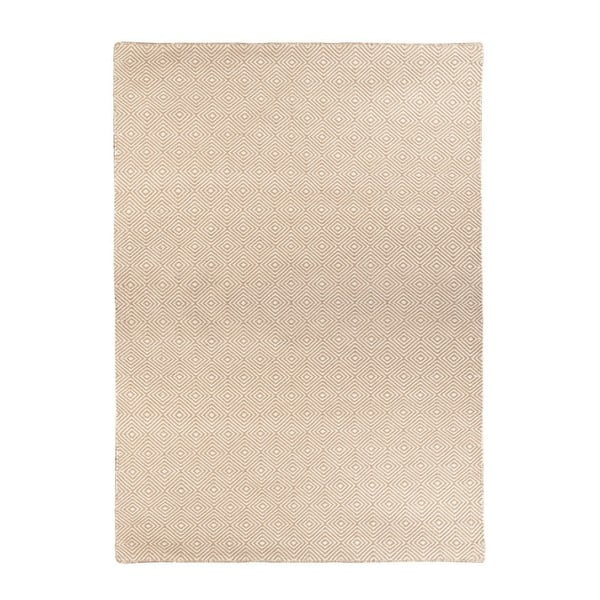Krémový oboustranný venkovní koberec z recyklovaného plastu Green Decore Solitaire, 120 x 180 cm