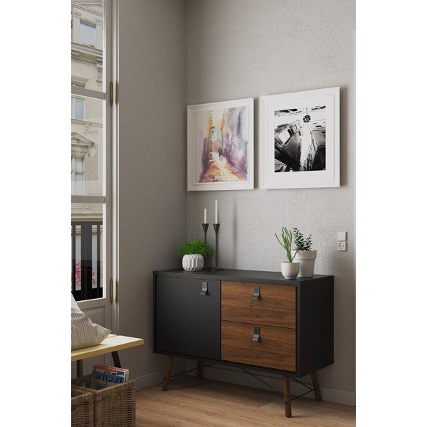 Černá komoda Tvilum Ry, 102 x 72 cm-image-1