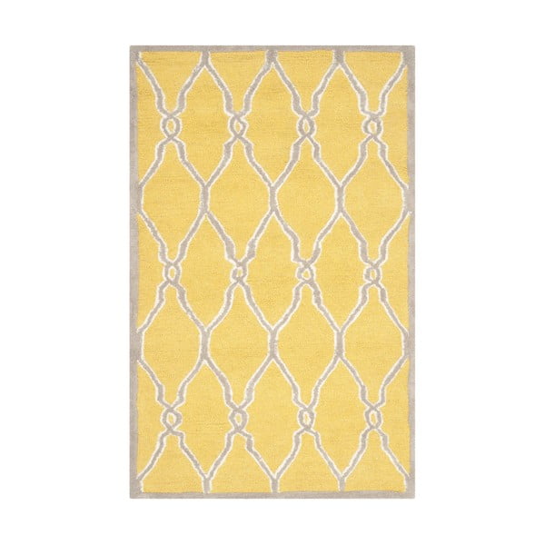 Žlutý vlněný koberec Safavieh Augusta, 243 x 152 cm