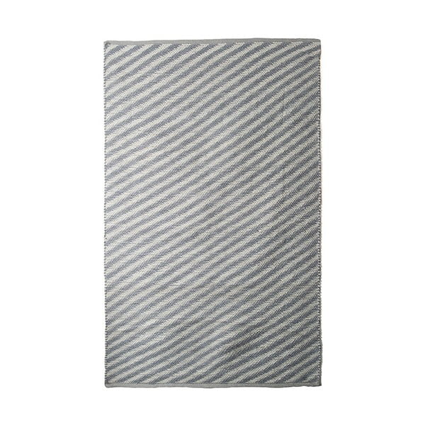 Šedo-béžový bavlněný ručně tkaný koberec Pipsa Diagonal, 100 x 120 cm
