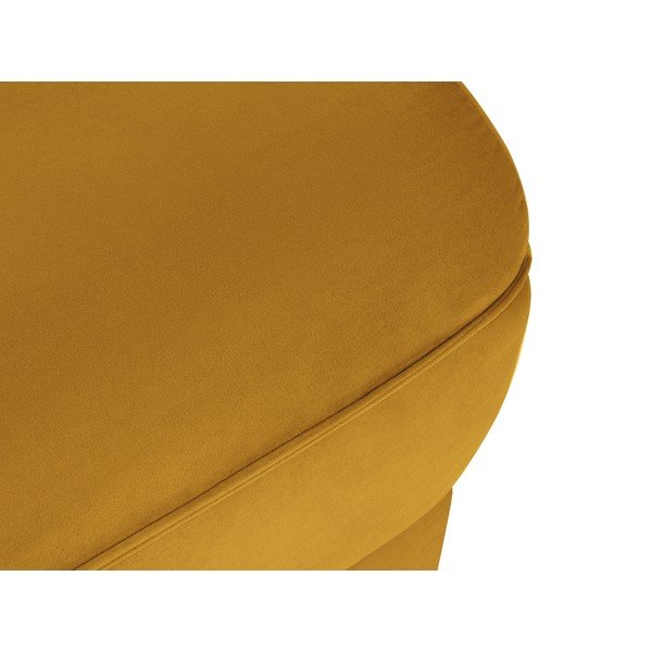 Žlutý sametový taburet Lando – Micadoni Home-image-4