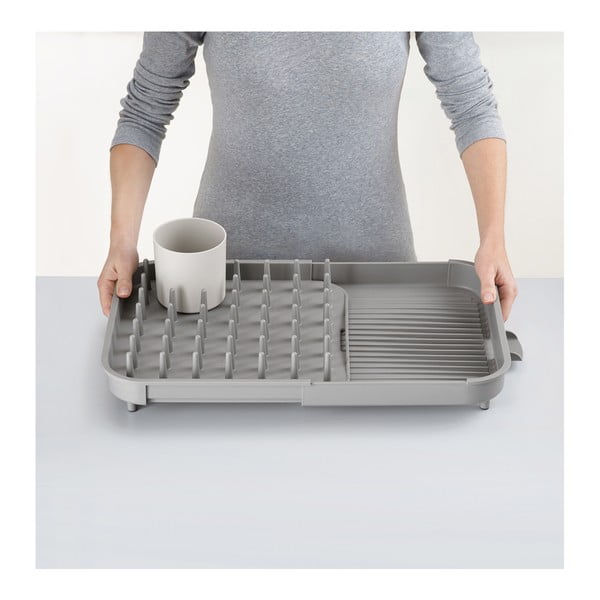 Šedý nastavitelný plastový odkapávač 34x37 cm Duo – Joseph Joseph-image-3