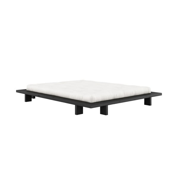 Černá dvoulůžková postel z borovicového dřeva s roštem 160x200 cm Japan – Karup Design-image-3