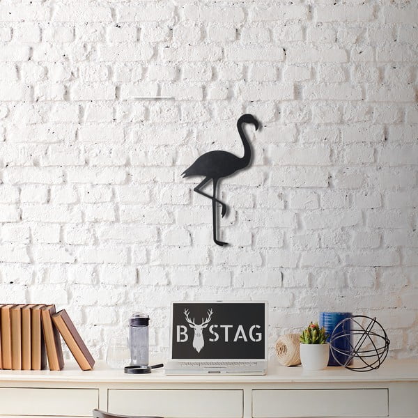 Nástěnná kovová dekorace Flamingo, 51 x 30 cm