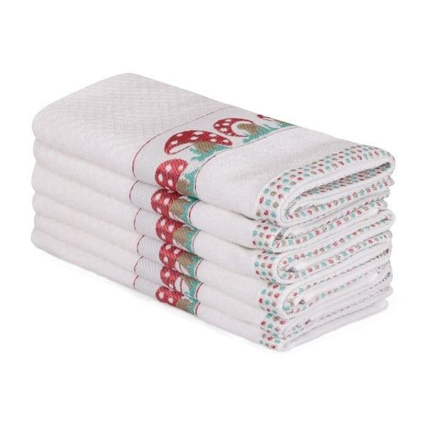 Sada 6 béžových bavlněných ručníků Beyaz Muhna, 30 x 50 cm