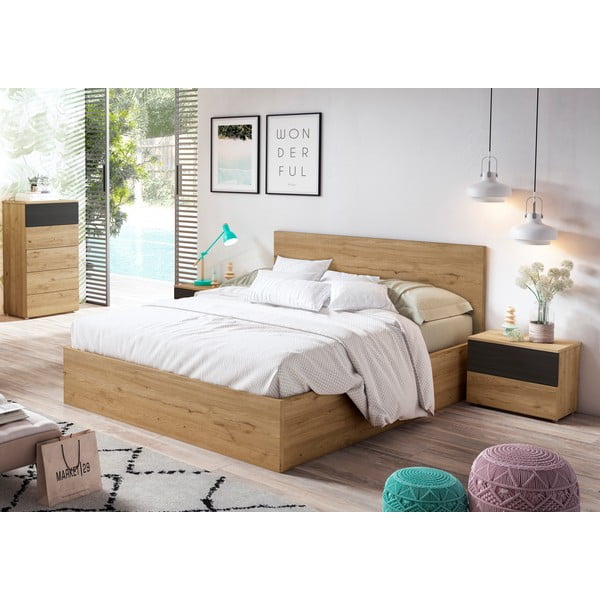 Černá vysoká komoda v dekoru dubu 62x111 cm Care - Marckeric-image-3