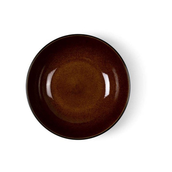Černý/jantarový hluboký  talíř z kameniny ø 24 cm Gastro Black/Amber – Bitz-image-1