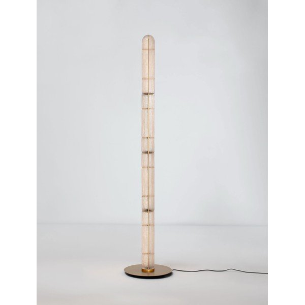 Kovová LED stojací lampa v mosazné barvě se skleněným stínidlem (výška 165,5 cm) Gloree – Nova Luce-image-4