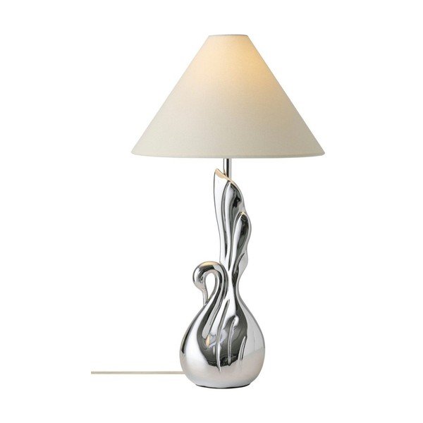 Bílá/ve stříbrné barvě stolní lampa z polyresinu (výška 53 cm) Swan – Ellos Home