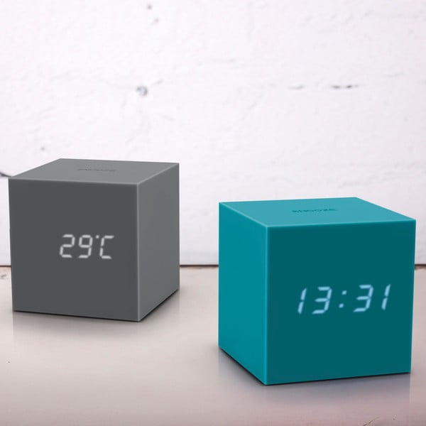 Modrý LED budík Gingko Gravity Cube-image-1